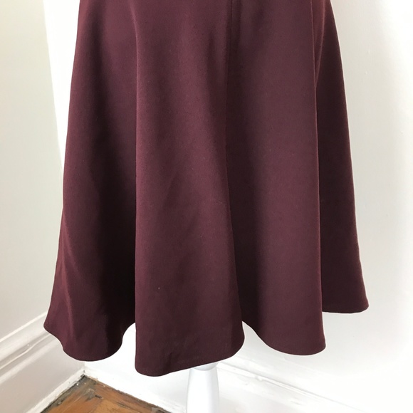 Iris & Ink Burgandy Crew Short Sleeve A-Line Dress - Picture 8 of 8